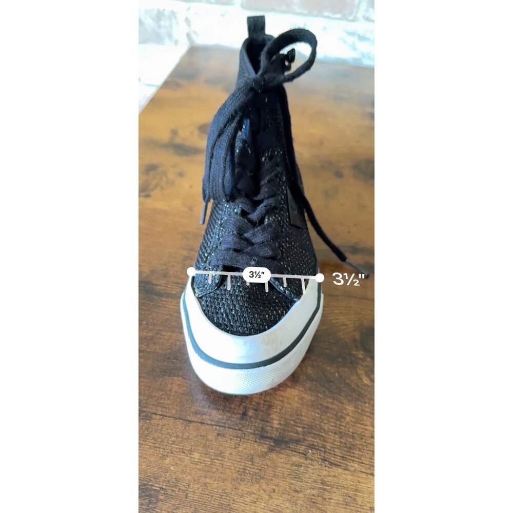 G Los Angeles Black Textured High-Top Sneakers With Side Zipper & Laces - Picture 16 of 16